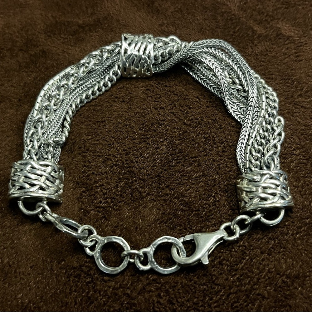 Silpada B1702 Retired Talk Of The Town Sterling Silver Toggle Clasp Bracelet